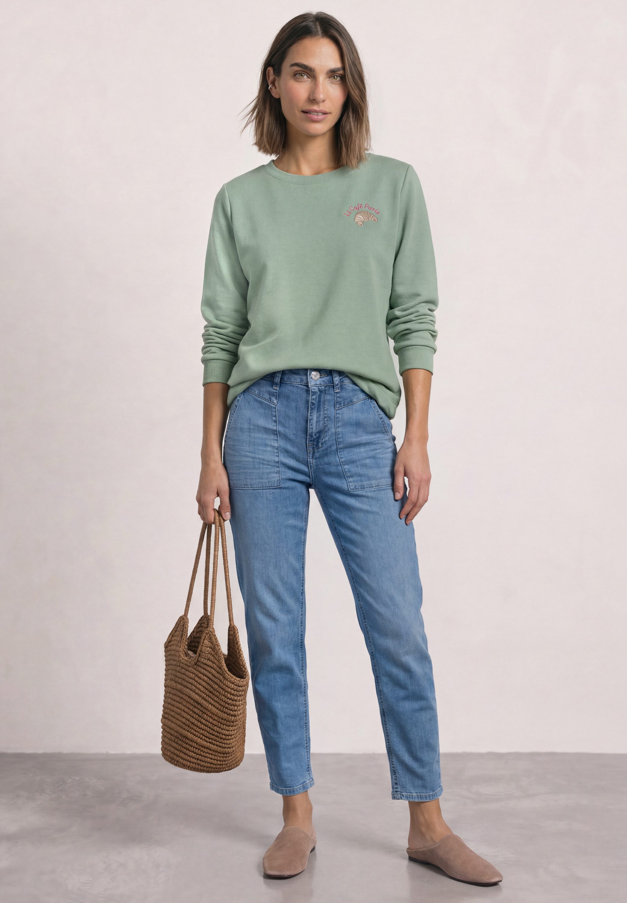 STREET ONE Sweatshirt mit Tunnelzug am Saum