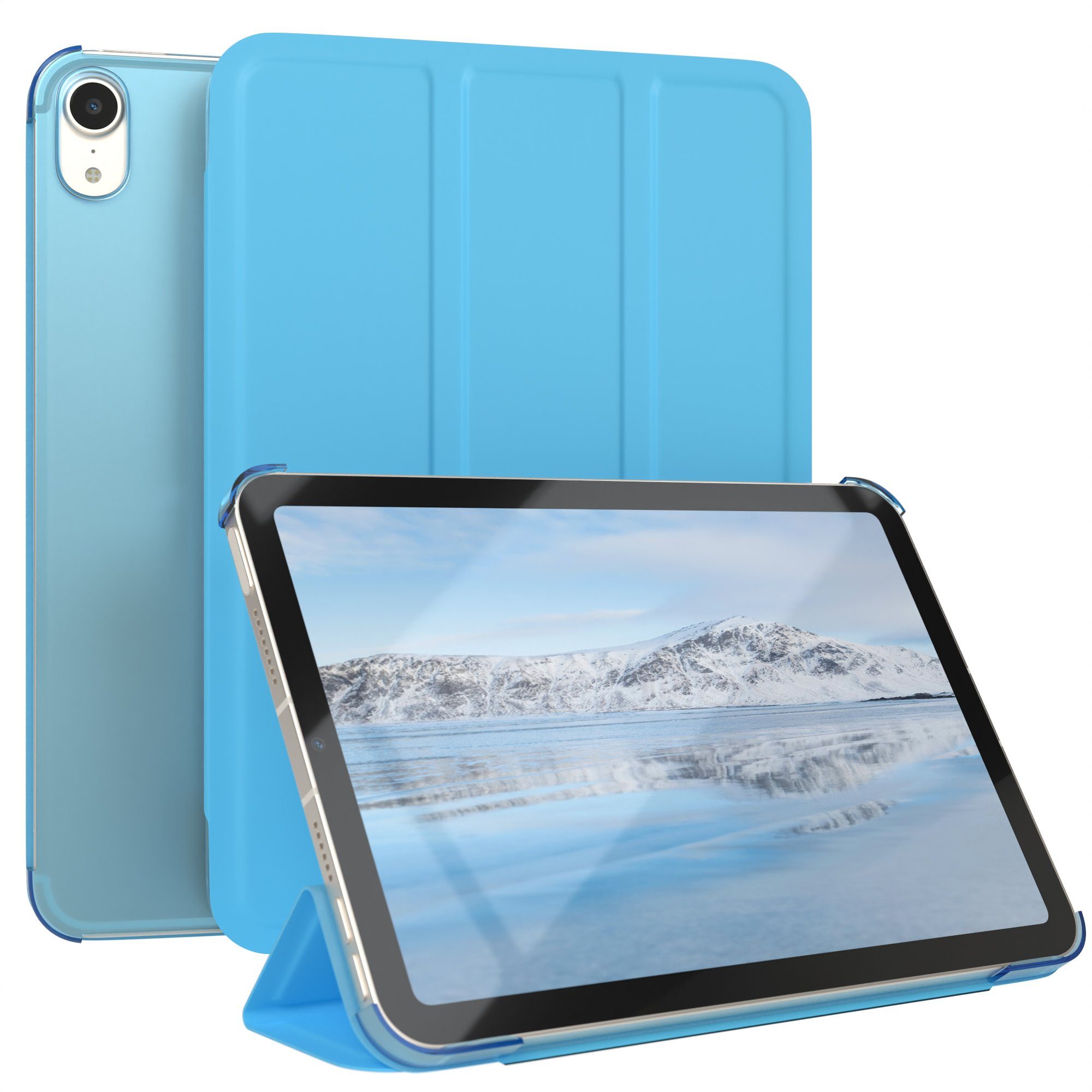 EAZY CASE Tablet-Hülle Smart Case für Apple iPad Mini 6. Generation 2021 8,3 Zoll, Klapphülle mit Standfunktion Tablet Hülle Book Case kratzfest Hellblau
