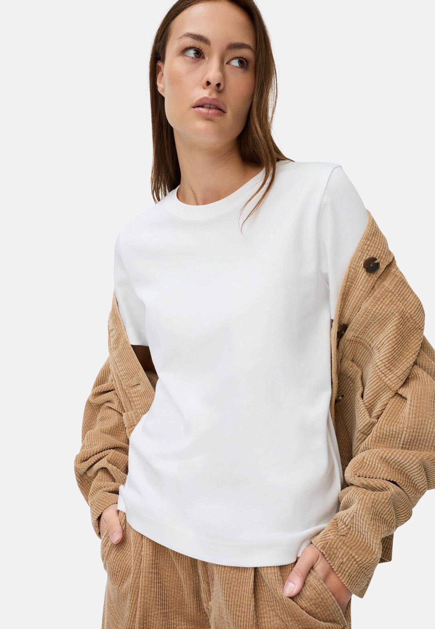 camel active T-Shirt aus reiner Baumwolle Kurzarm Rundhals