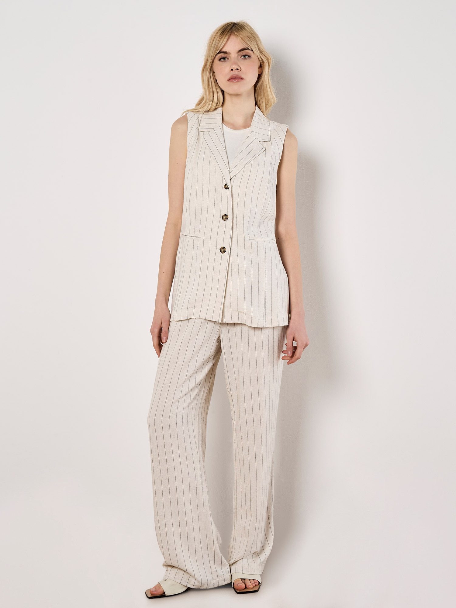 Apricot Stoffhose Soft Pinstripe Trouser mit elastischem Bund