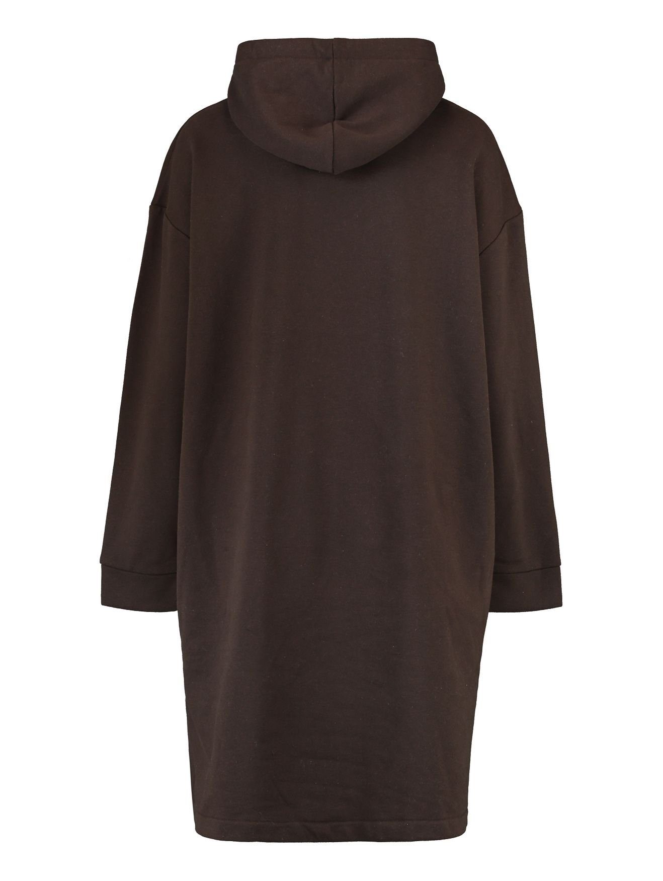 SWERA HaILY’S Kapuzen Sweat in Braun-2 Mini Pullover Kleid Knielang (lang) Hoodie Shirtkleid Dress 4705
