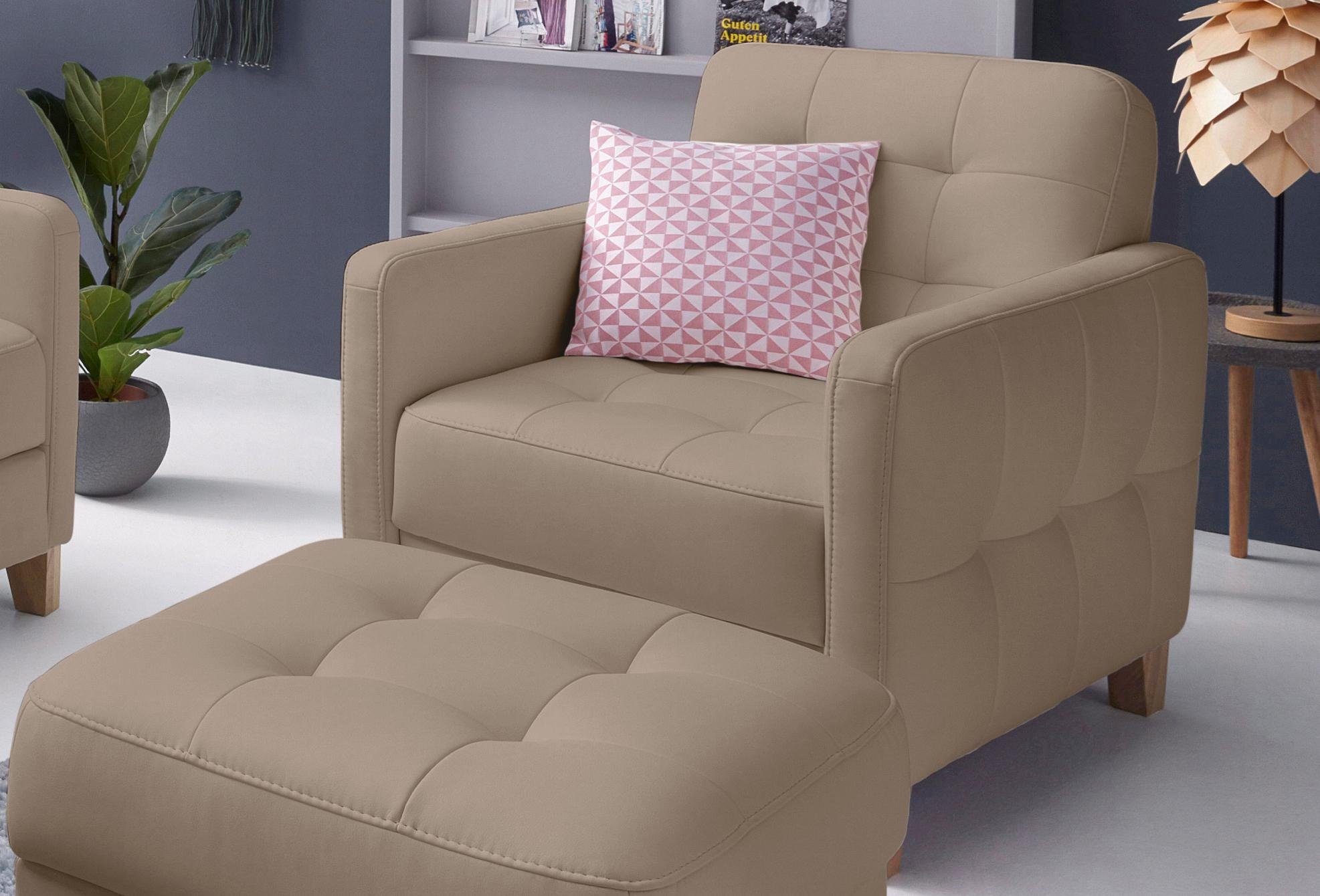 exxpo - sofa fashion Sessel Elio, Loungesessel, aufwendige Detailverarbeitung, bequem und modern, hoher Sitzkomfort für entspannende Momente