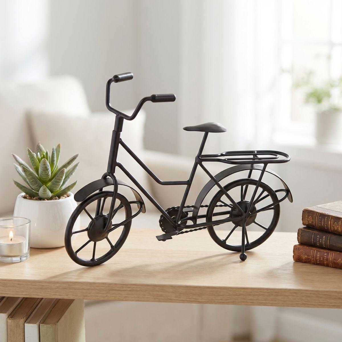 Ambiente Haus Dekoobjekt Deko Fahrrad - schwarz 27cm (1 St), aus Metall