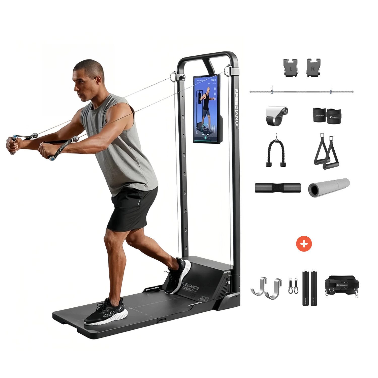 SPEEDIANCE Kraftstation Smart Home Gym System, Multifunktionale Smith Maschine, Tragbare Kabelmaschine für Ganzkörper-Krafttraining zu Hause