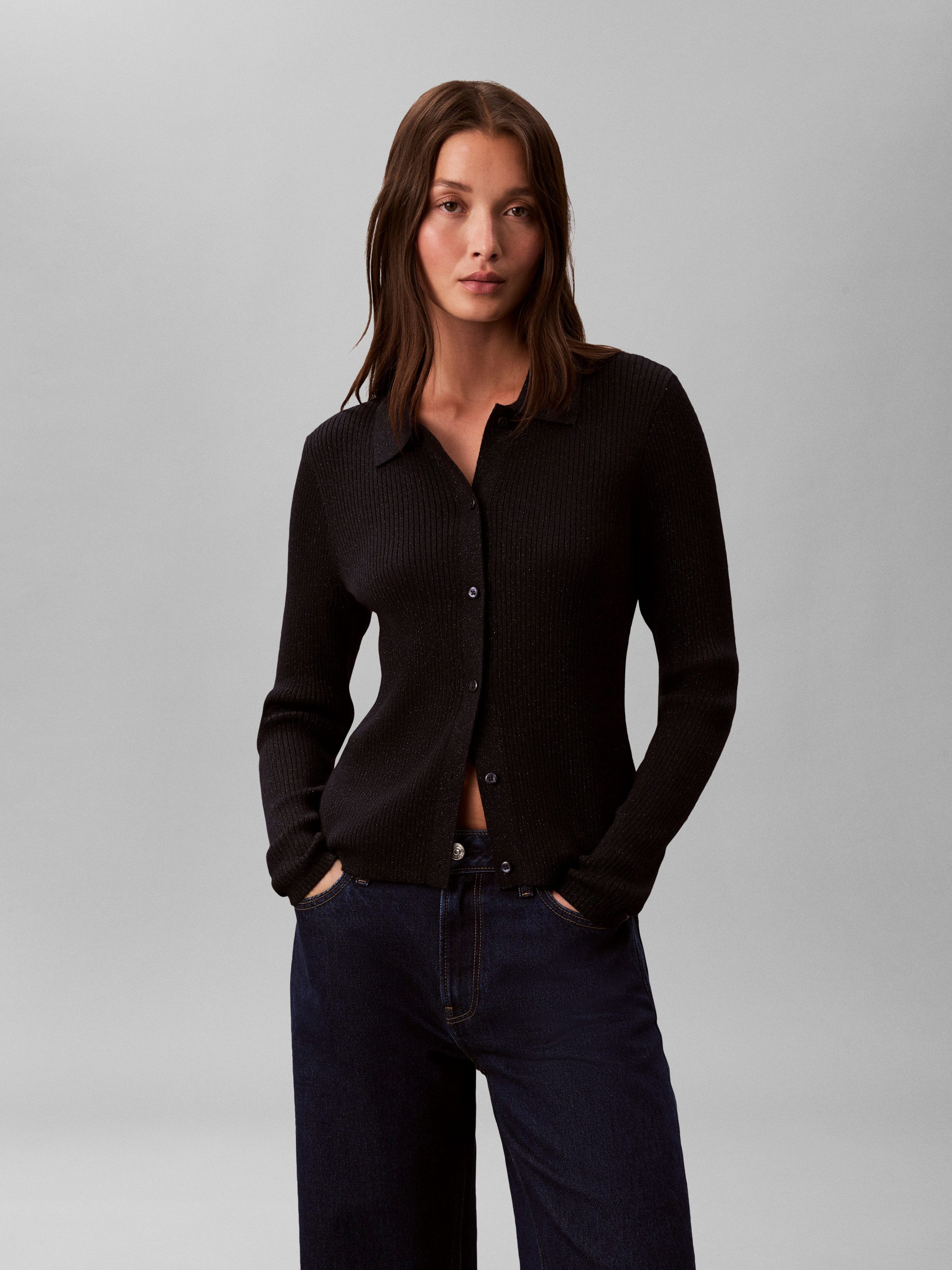 Calvin Klein Jeans Вязаные свитера Regular fit mit Glitzer und Rundhalsausschnitt