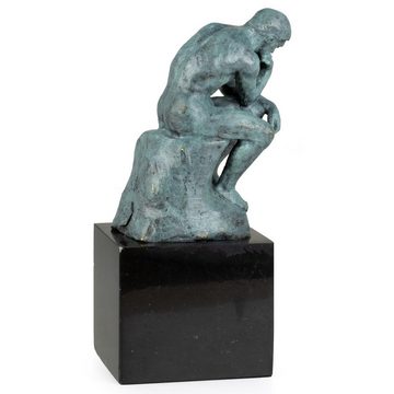 Moritz Skulptur Bronzefigur Denker Rodin grün Finish, Figuren Statue Skulpturen Antik-Stil