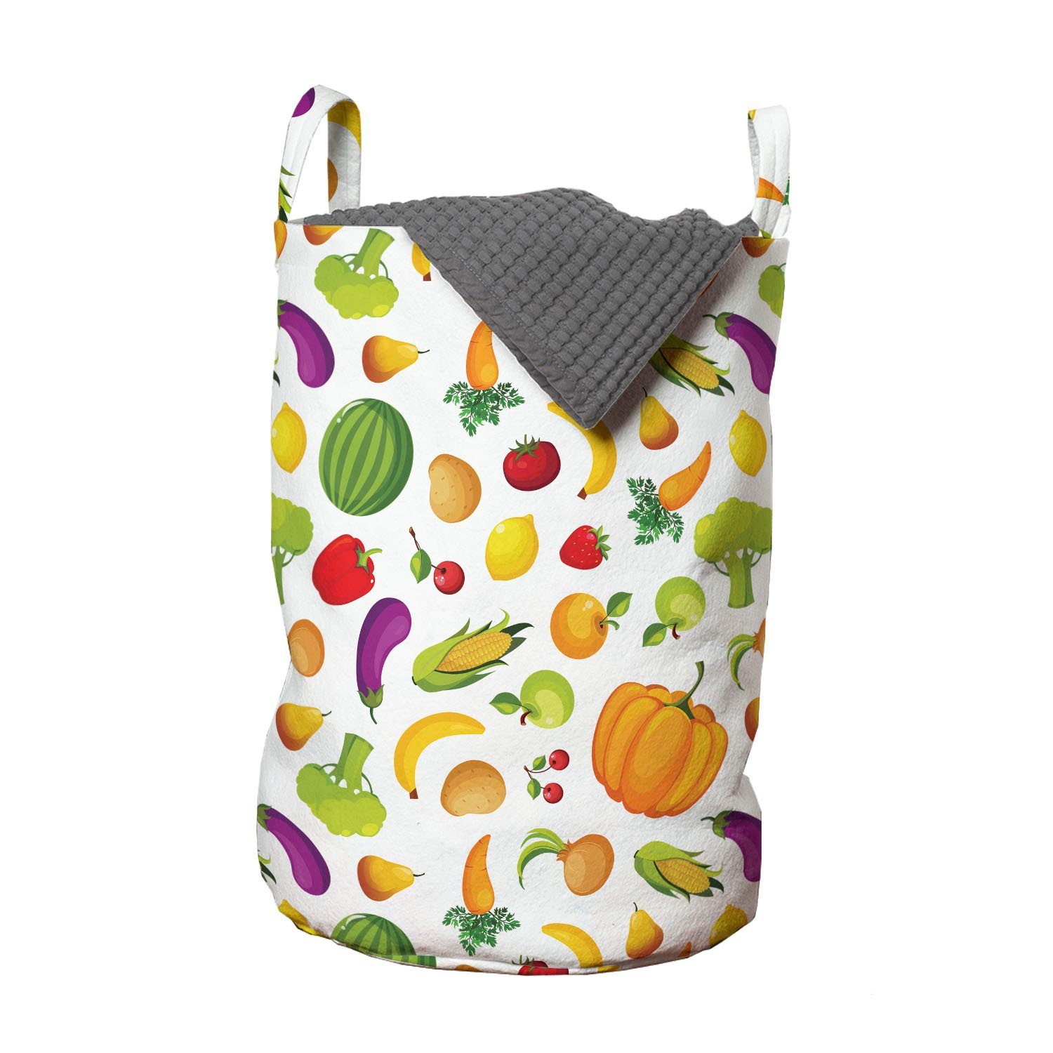 Superschön Abakuhaus Wäschesäckchen Wäschekorb mit Griffen Kordelzugverschluss für Früchte Gemüse Produkte Waschsalons, Und reife