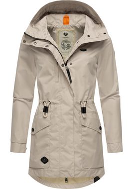 Ragwear Parka Alysa stylische Damen Übergangsjacke mit Taillenzugband