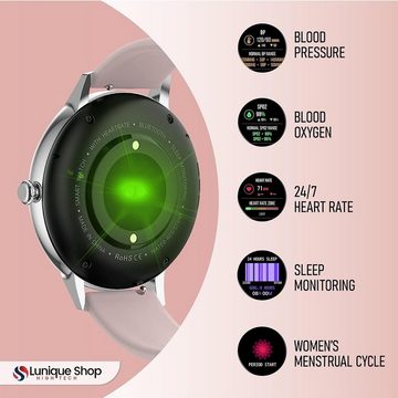 LUNIQUESHOP Smartwatch (1,32 Zoll, Android, iOS), mit Telefonfunktion Anrufen und Sprachassistenten Uhr SpO2, Blutdruck