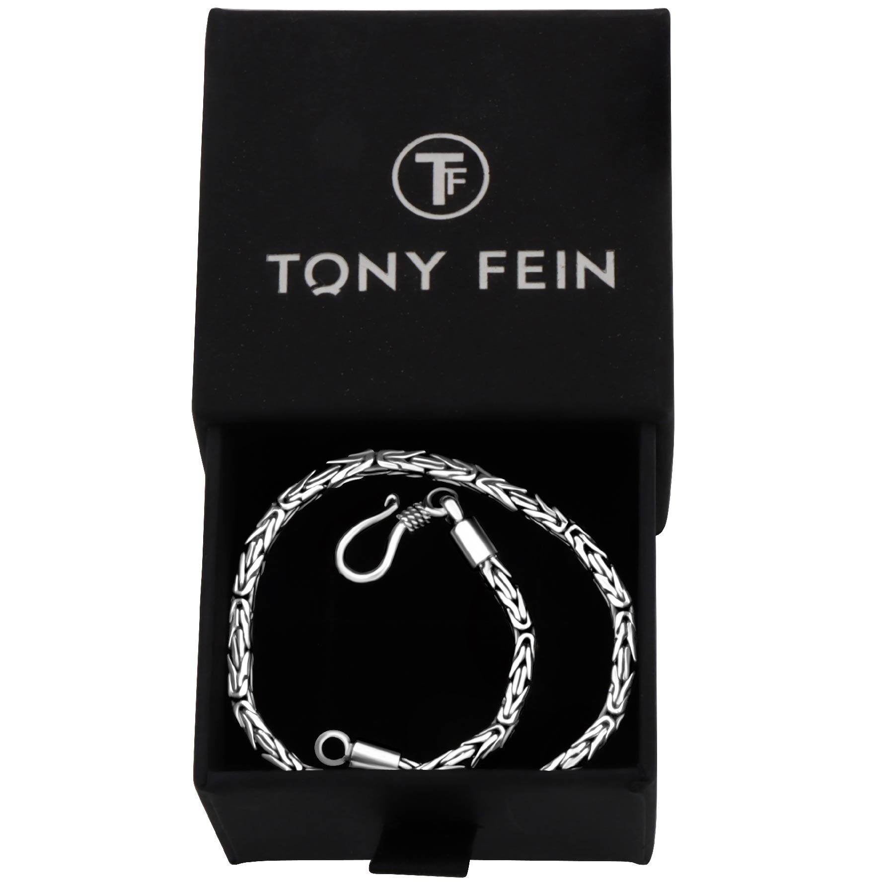 Tony Fein Silberarmband Königsarmband Breit Geschwärzt, für 925er Rund 2,5mm Damen und Herren Silber
