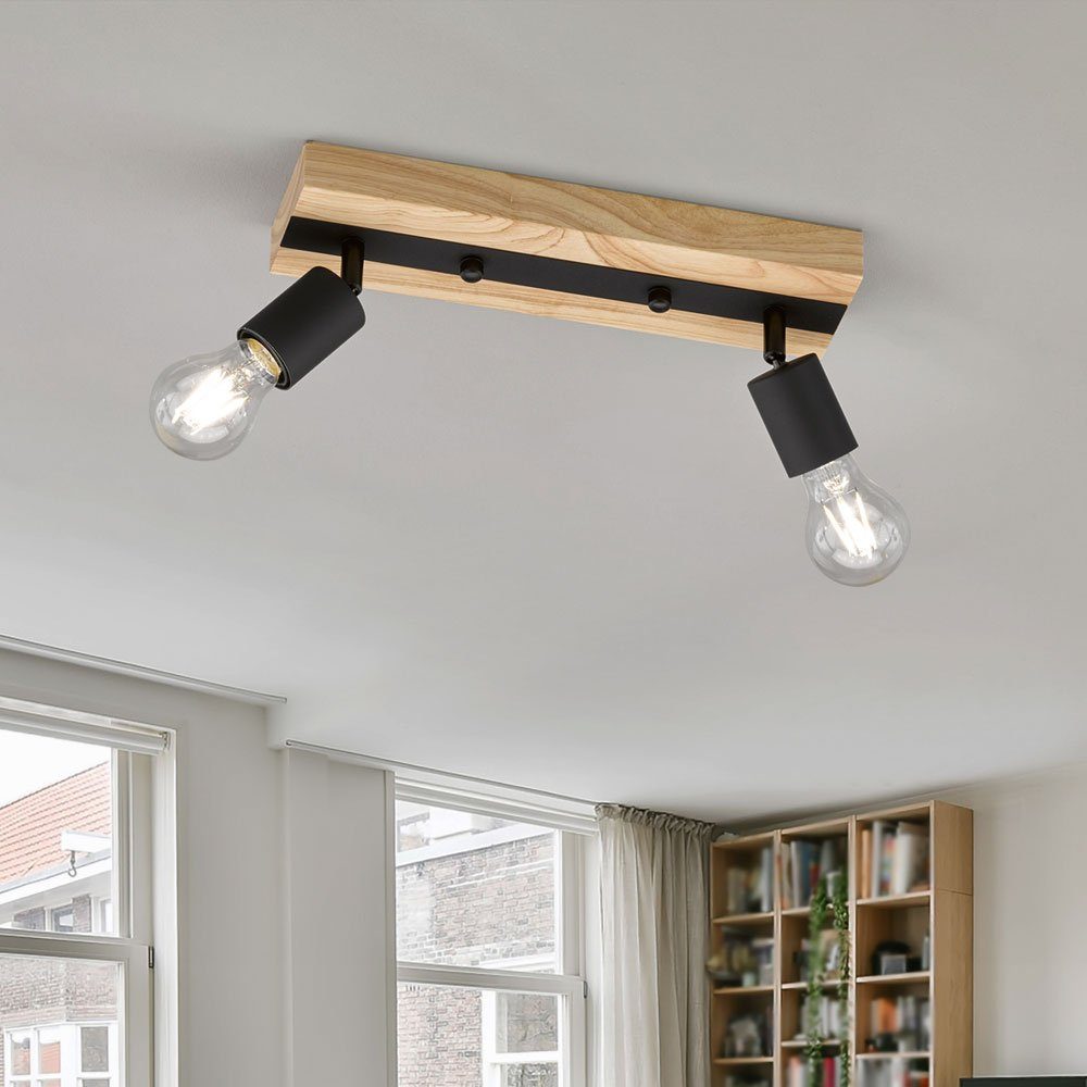 Design Decken Strahler Chrom Gäste Zimmer Beleuchtung Holz Lampe Spots beweglich
