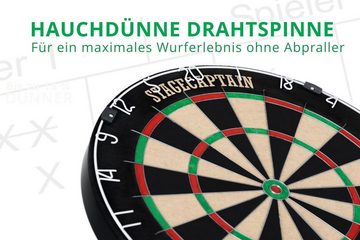 Stagecaptain Dartscheibe DBS-1715 BullsEye Pro, (Home Set, inkl. Dartmatte, Dart-Surround und Poster), Steeldartscheibe aus Sisal mit dünnen Drähten