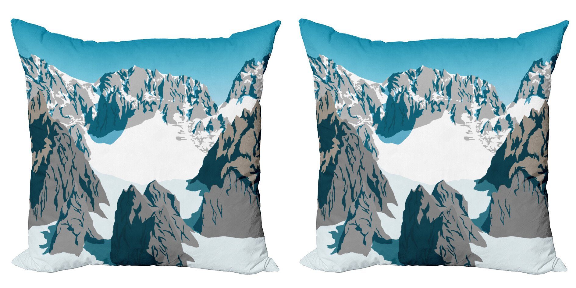 (2 Modern bedeckte Digitaldruck, Himmel Theme Winter Stück), Schnee Doppelseitiger Kissenbezüge Accent Blauer Abakuhaus