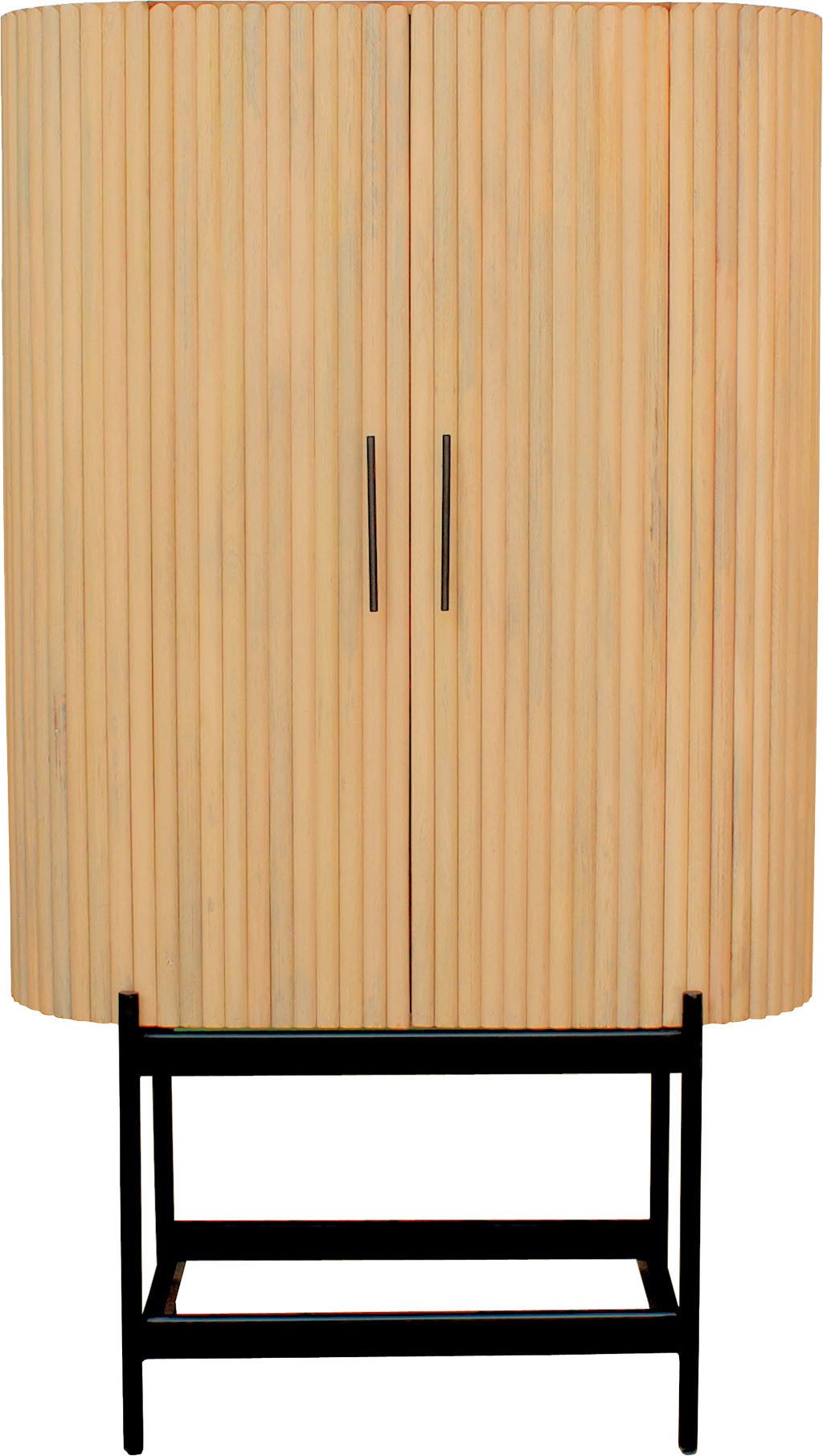 SIT Mehrzweckschrank Schrank – Retro‑Lamellen‑Design aus massivem Mangoholz (1-St) Retro‑Lamellen‑Schrank aus massivem Mangoholz – viel Stauraum