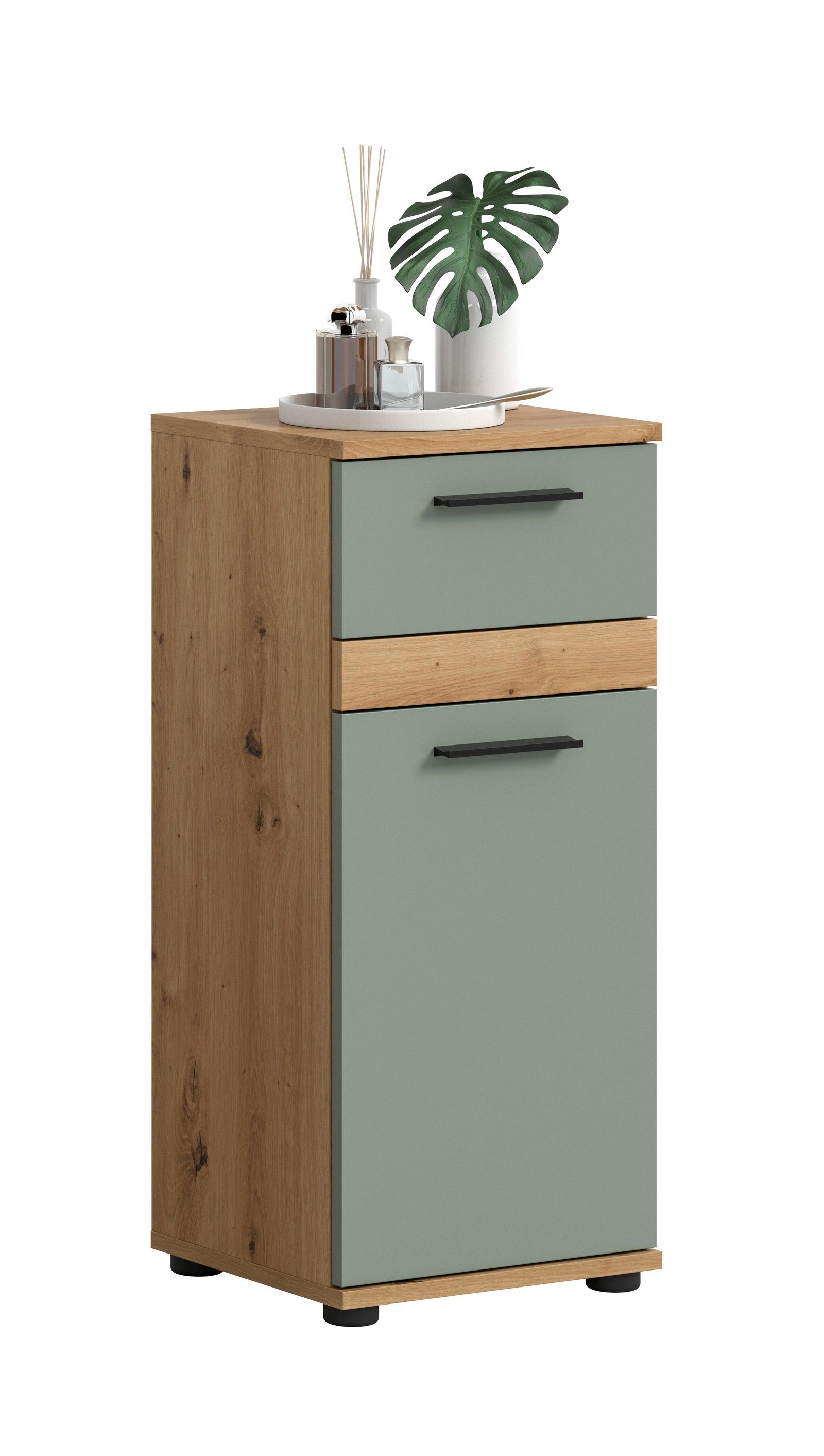 Aileenstore Midischrank NORDIC 35 cm Breite, Salbei, 1 Tür
