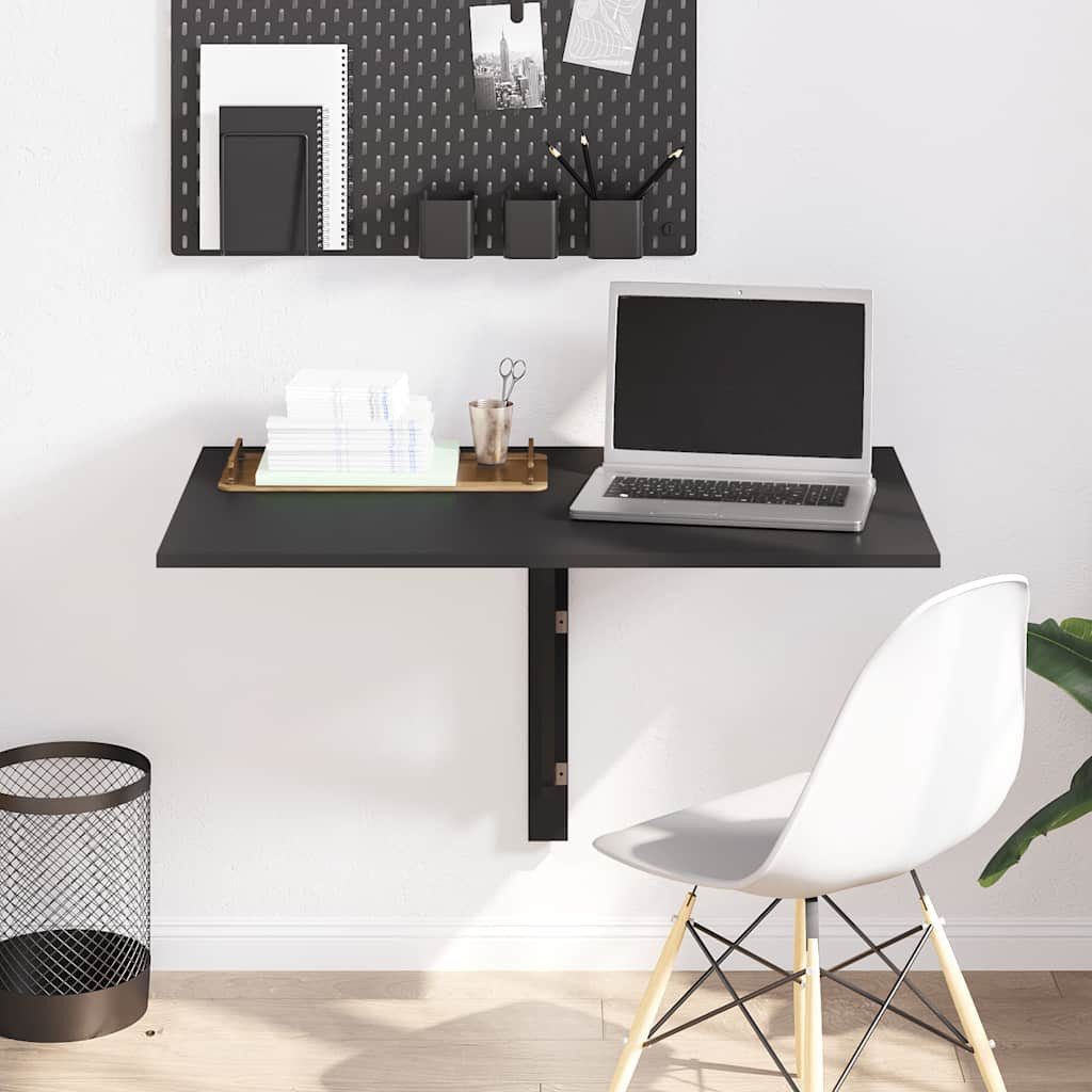 Wandregaltisch Klappbarer Wandtisch 100x60x56 cm Schwarz aus Holzwerkstoff