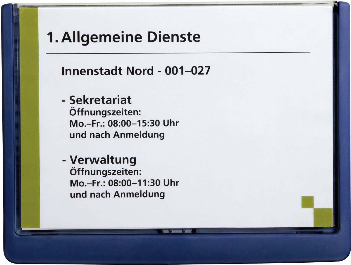 DURABLE Hinweisschild Türschild A5 dunkelblau