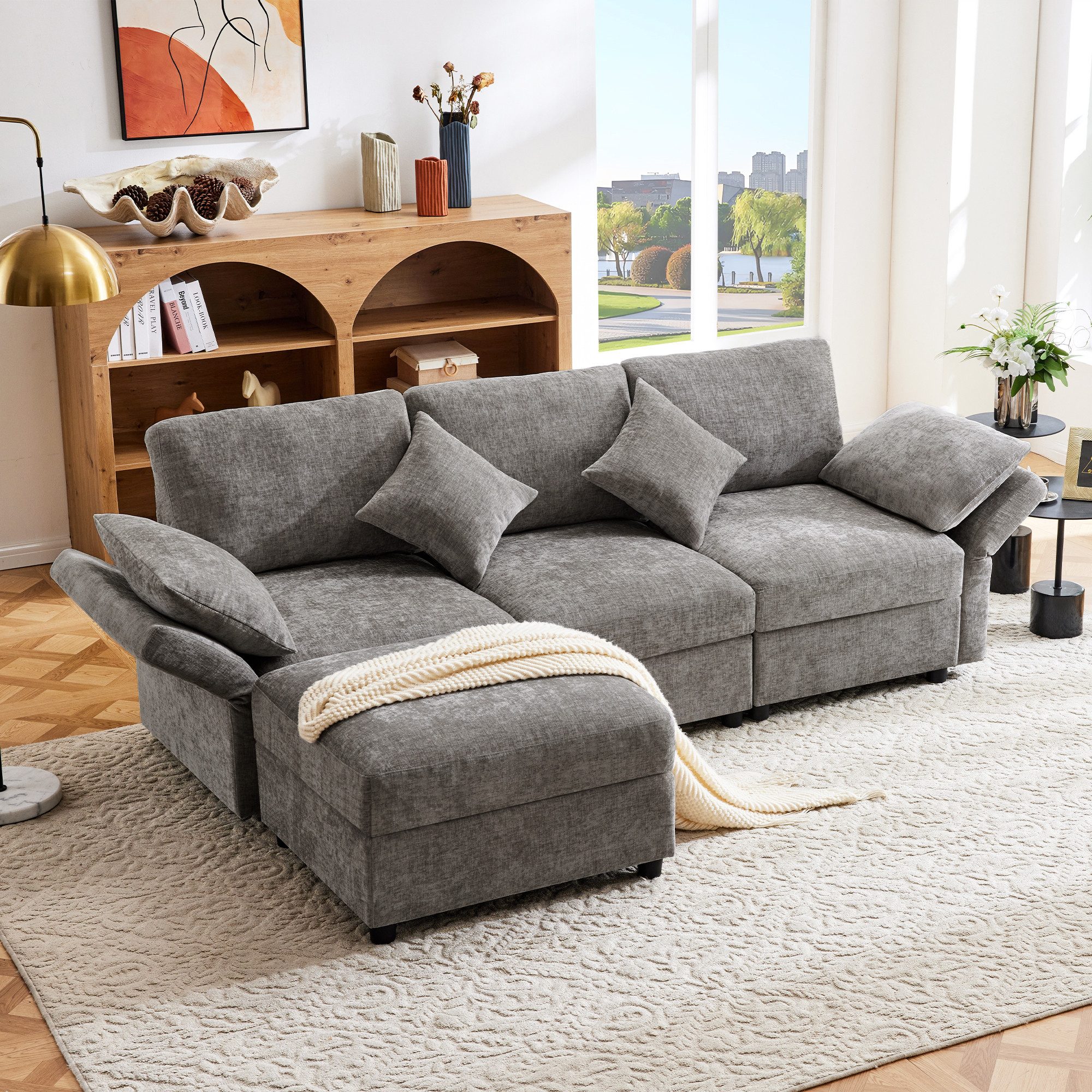 REDOM Ecksofa Geräumiges 3-4 Personen Sofa, günstig online kaufen