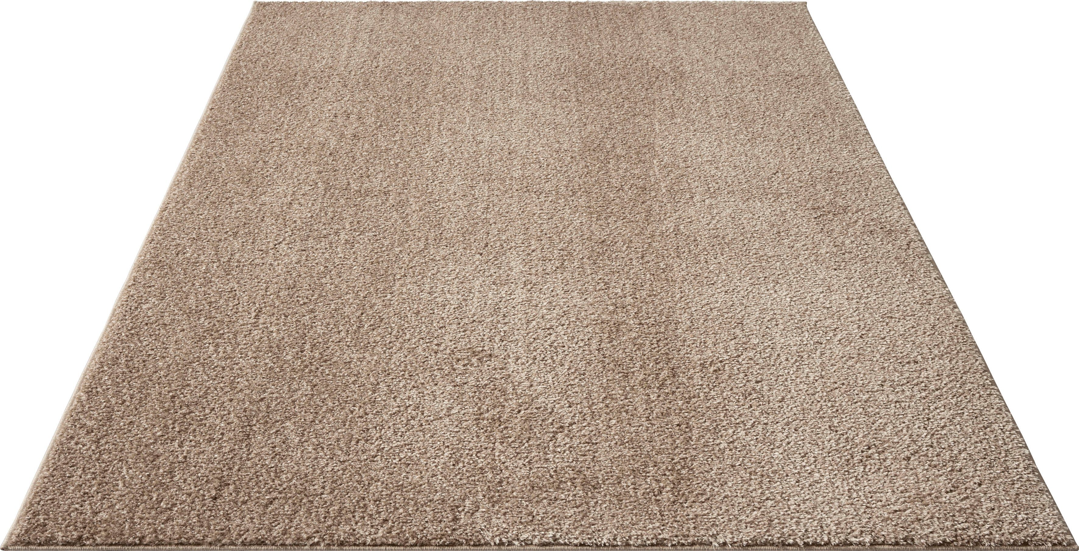 Hochflor-Teppich Andor, my home, rechteckig, Höhe: 25 mm, weiche Haptik, Mikrofaser, mit Anti-Rutsch-Unterseite sand
