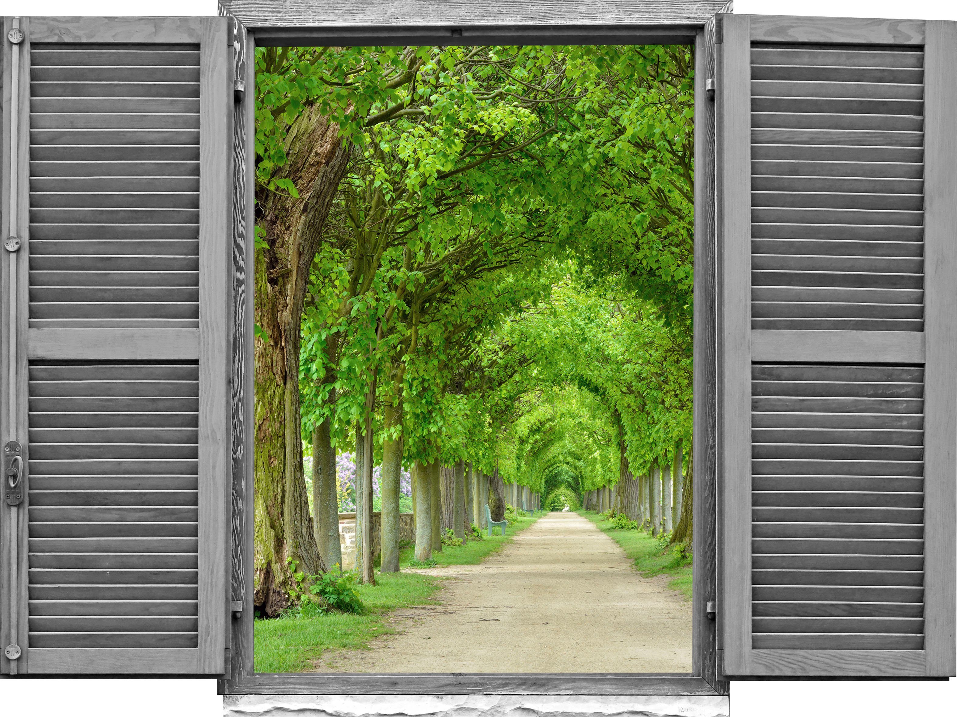 queence Wandtattoo Allee (1 St), Wandsticker, Wandbild, selbstklebend, 3D, Fenster