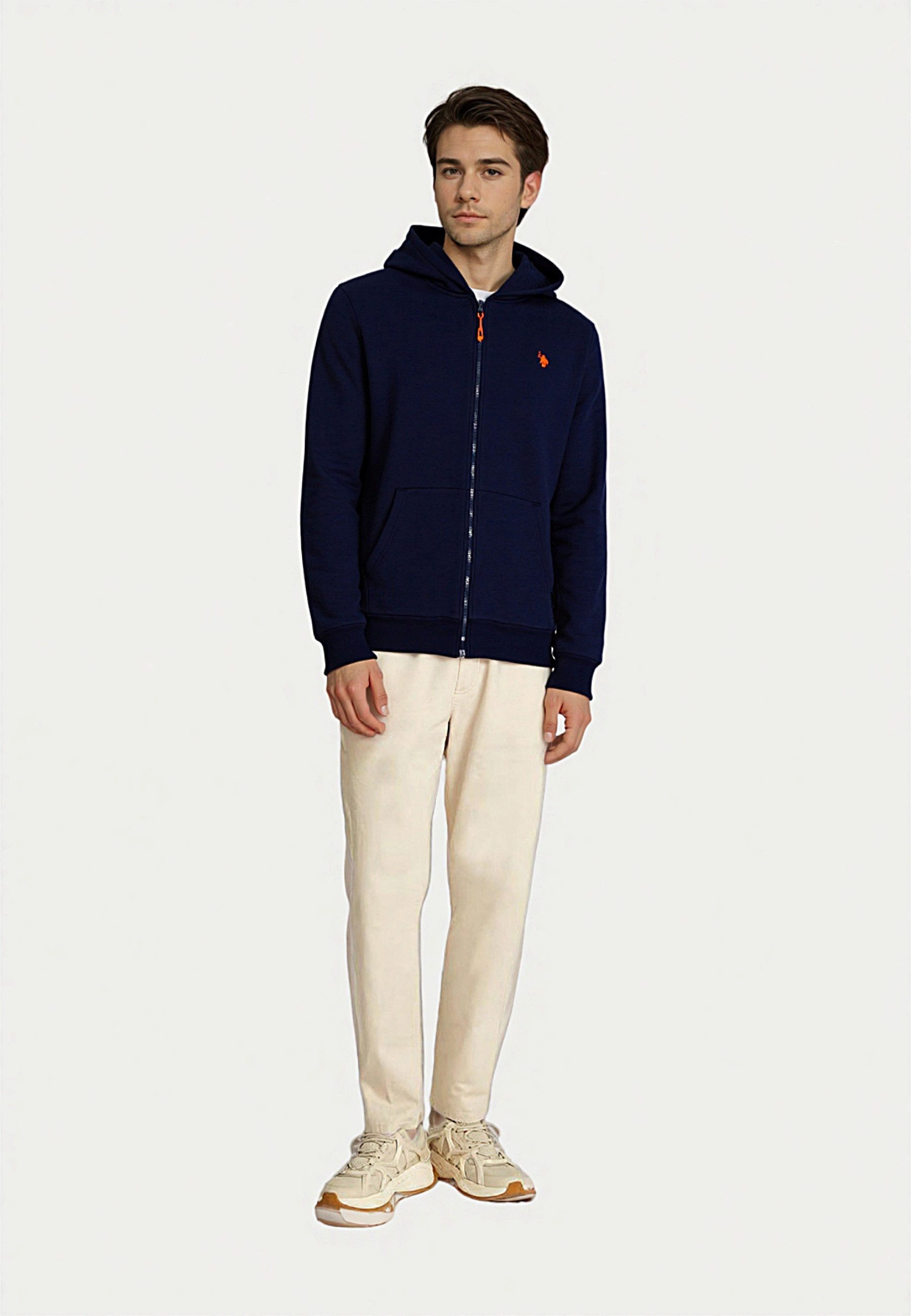 U.S. Polo Assn. Sweatjacke Sweatjacke Hoodie Orange Typ (1-tlg)