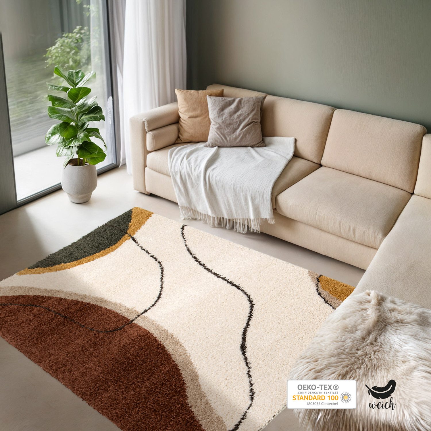 DomDeco Hochflor-Teppich Hochflorteppich Momo und Lunor, Schlafzimmerteppic günstig online kaufen