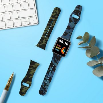 kwmobile Uhrenarmband Armband für Xiaomi Redmi Mi Watch Lite 3 / Redmi Watch 3, 2x Fitnesstracker Sportarmband aus TPU und Silikon