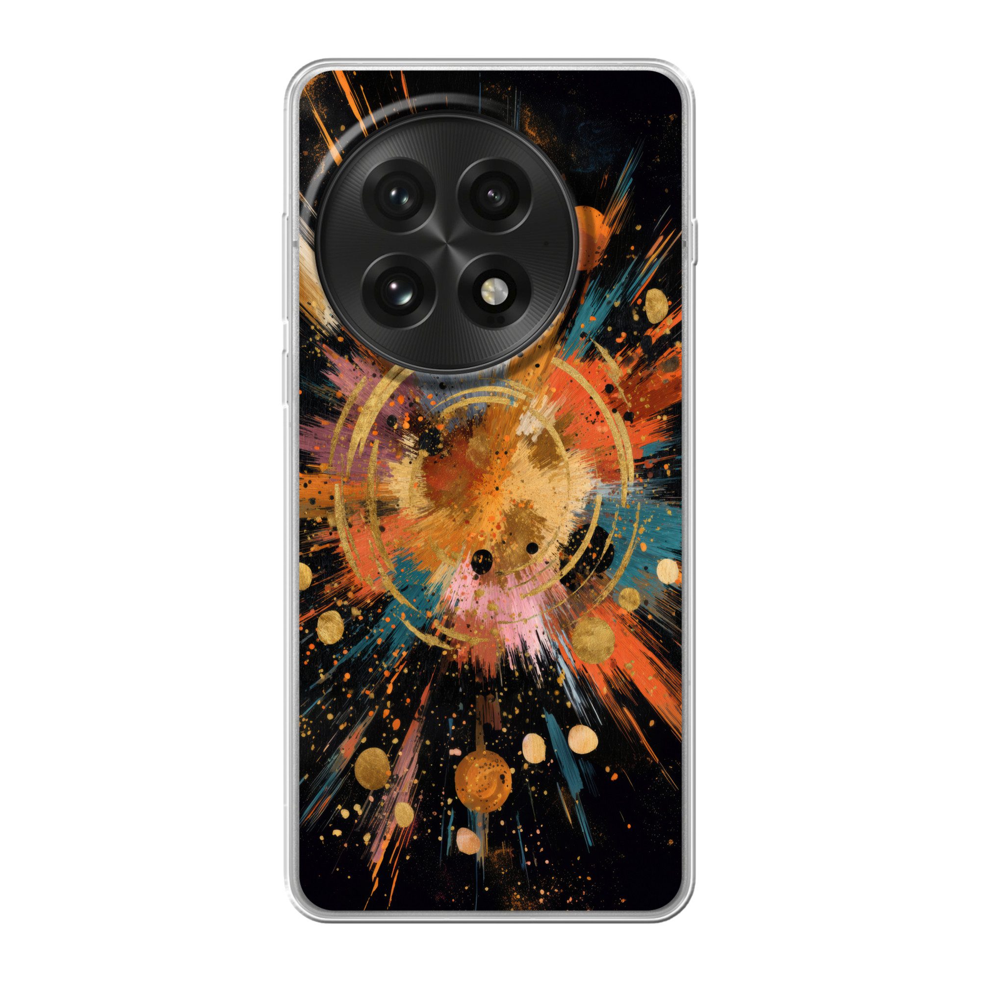 MuchoWow Handyhülle für OnePlus 13 Explosion - Farbtextur - Gold - Abstrakt, Phone Case, Silikon, Schutzhülle Dünn