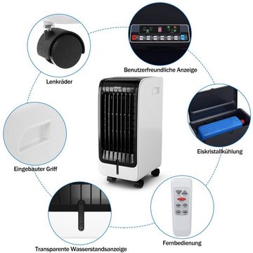COSTWAY Ventilatorkombigerät Luftkühler, 3in1, inkl. 6L, 8H Timer, 2 Kühlakkus