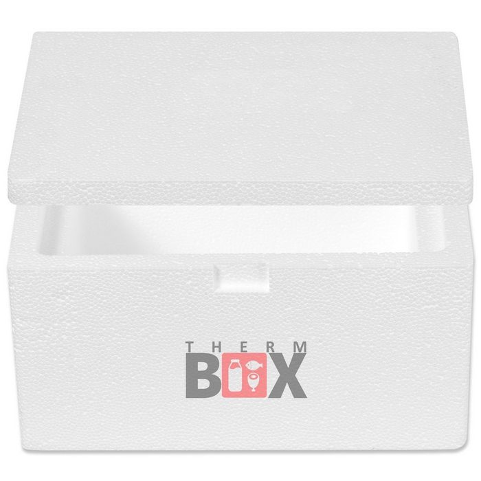 THERM-BOX Thermobehälter Styroporbox 1W Styropor-Verdichtet (0-tlg. Box mit Deckel im Karton) Innen: 19x10x8cm Wand:3 0cm Volumen: 1 6 Liter Isolierbox Thermobox Kühlbox Warmhaltebox Wiederverwendbar