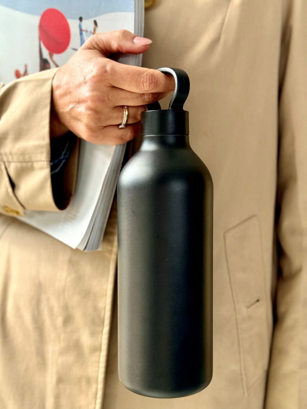 Stelton Thermobecher Tabi Isolierflasche 1 Liter - black, Kunststoff, Silikone, stelton Tabi Isolierflasche 1 Liter - black