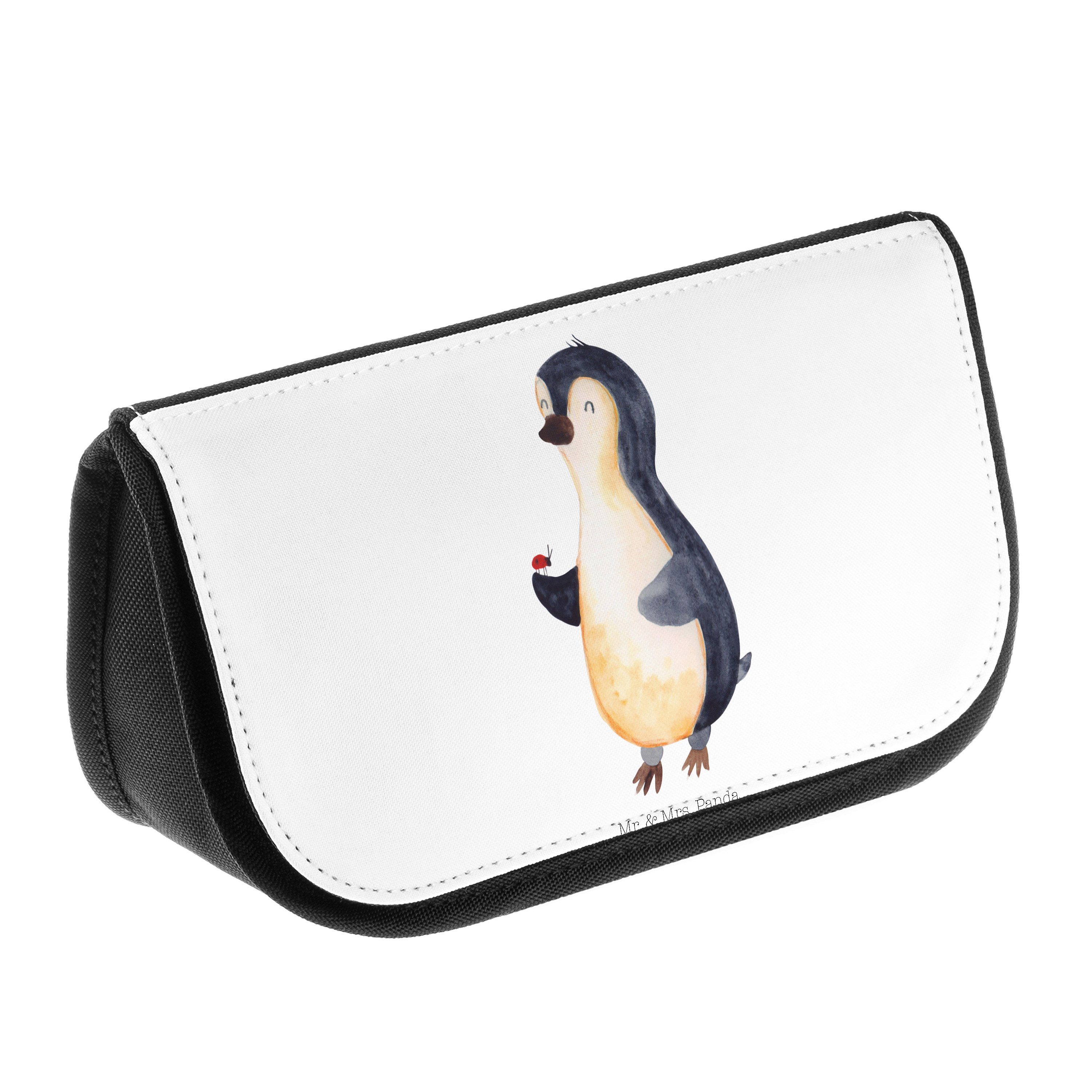 Pinguin Weiß Mr. Geschenk, - (1-tlg) Kosmetiktasche Mrs. Panda - Marienkäfer Kulturtasche, Kosmetikbeutel, &