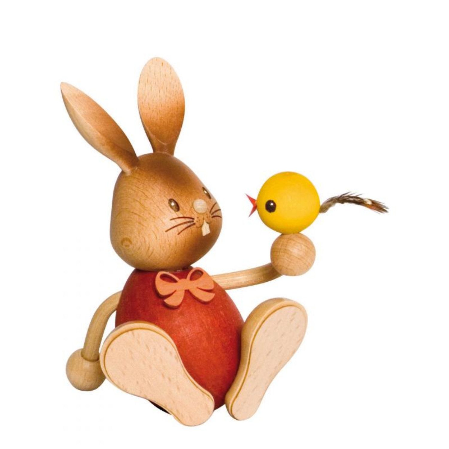 Kuhnert Osterhase Kuhnert Stupsi Hase mit Küken, Erzgebirgische Holzkunst