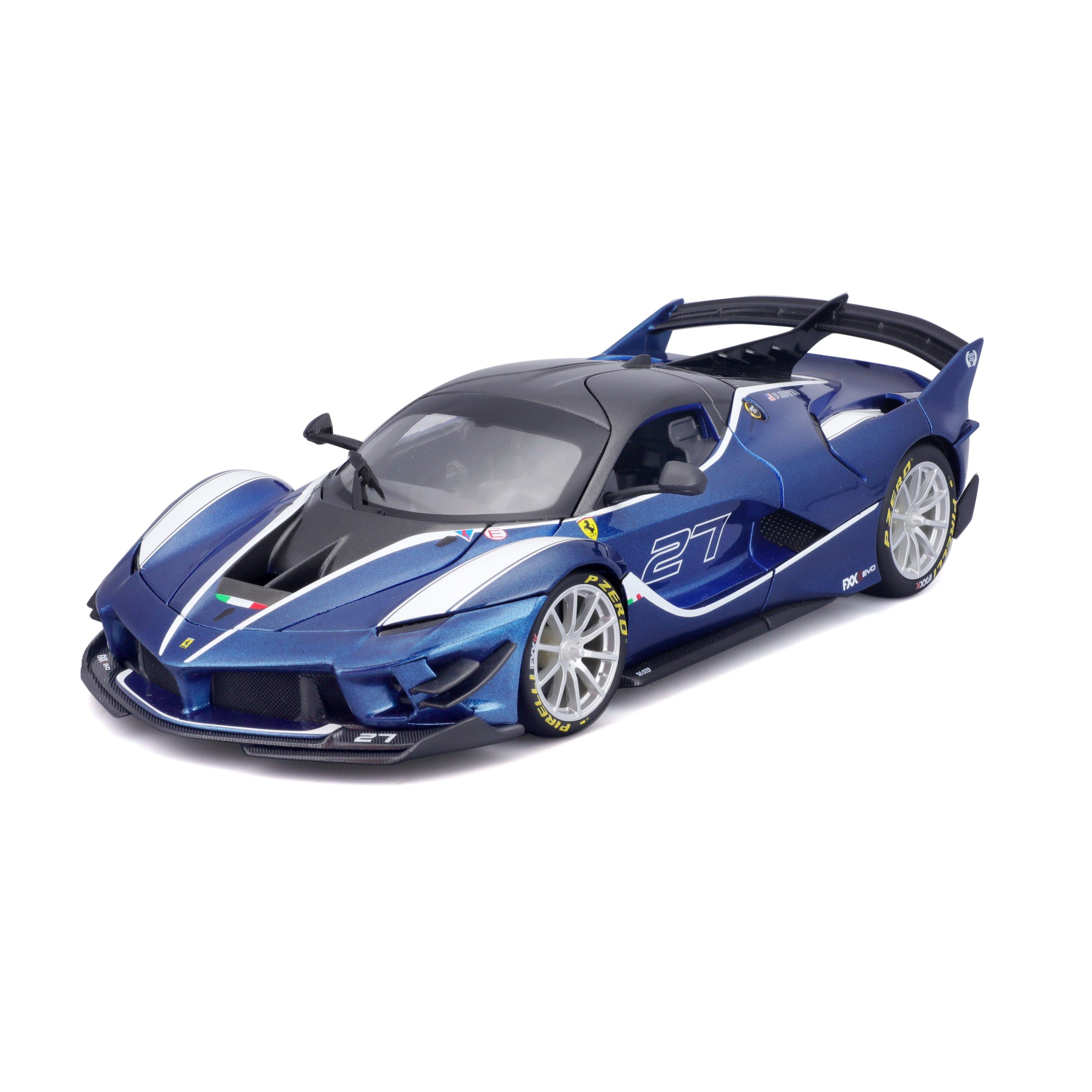 Bburago Modellauto Ferrari FXX-K Evo 2017 Peter Mann #27 Tour de France (blau), Maßstab 1:18