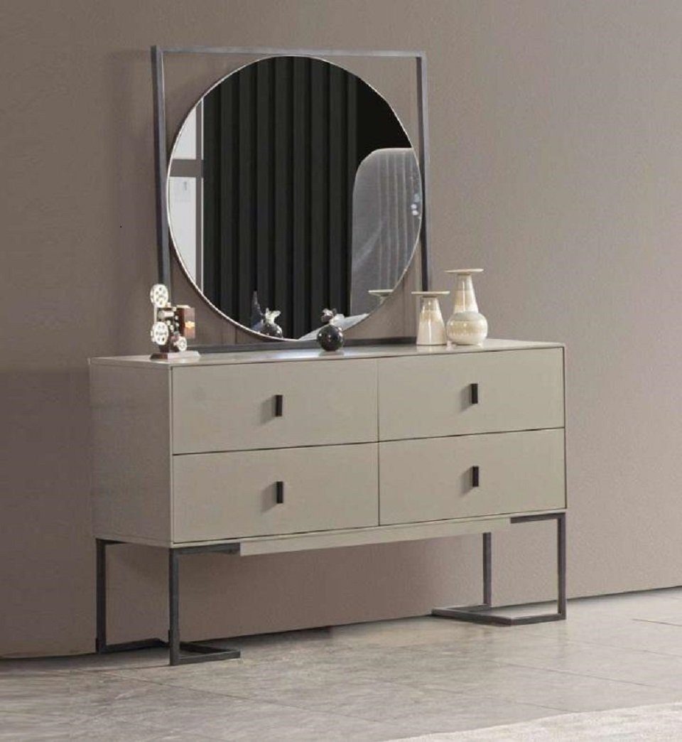 JVmoebel Schminktisch Grau Schminktisch mit Spiegel Luxus Modernes Kommode Schlafzimmer (1-St., Schminktisch mit Spiegel), Made in Europe