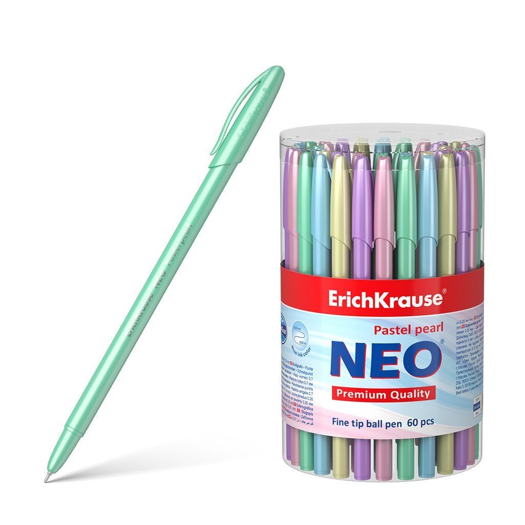 Erich Krause Kugelschreiber, Kugelschreiber Neo Pastel Pearl 0,26mm 60er Pack Blau