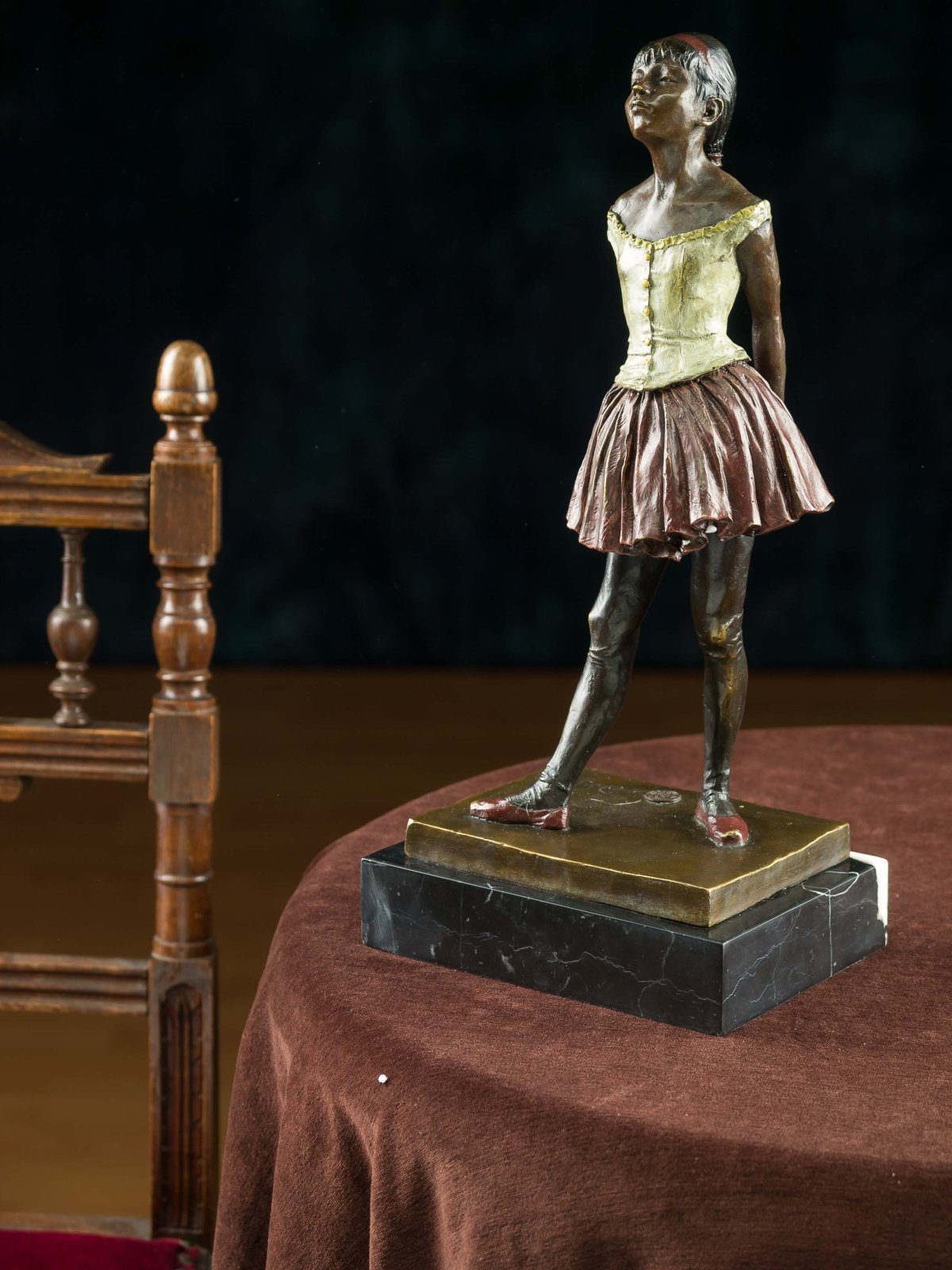 nach Tänzerin Bronzeskulptur Ballerina Skulptur Degas Bronze Aubaho coloriert St antik