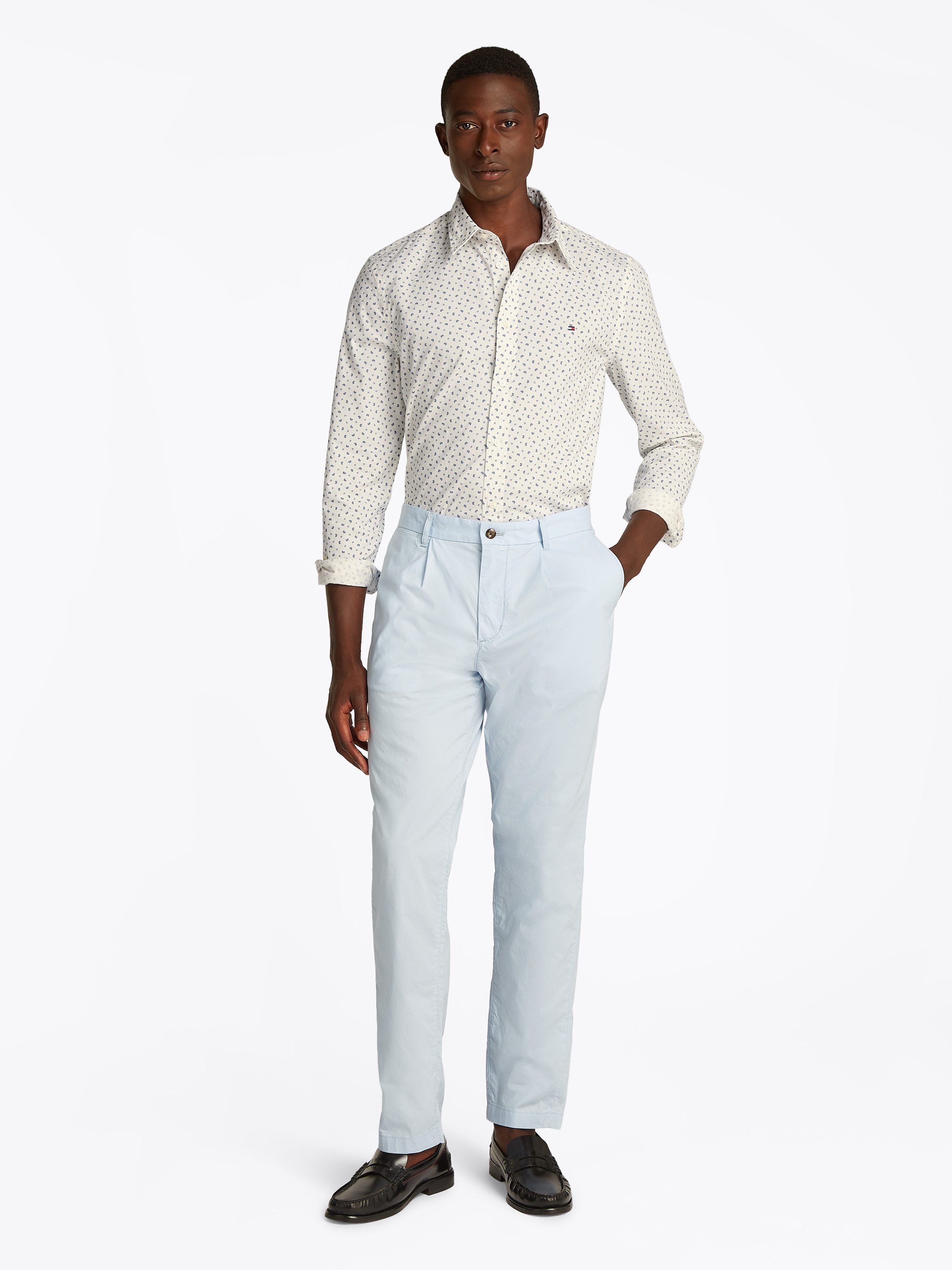 Tommy Hilfiger Langarmhemd FLEX POPLIN AOP Slim Fit SHIRT mit Alloverprint