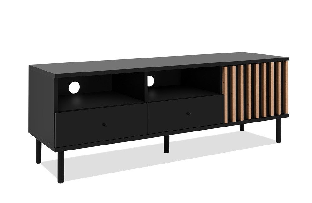 Finori Lowboard Lowboard TV-Board Monza, Artisan Oak / schwarz