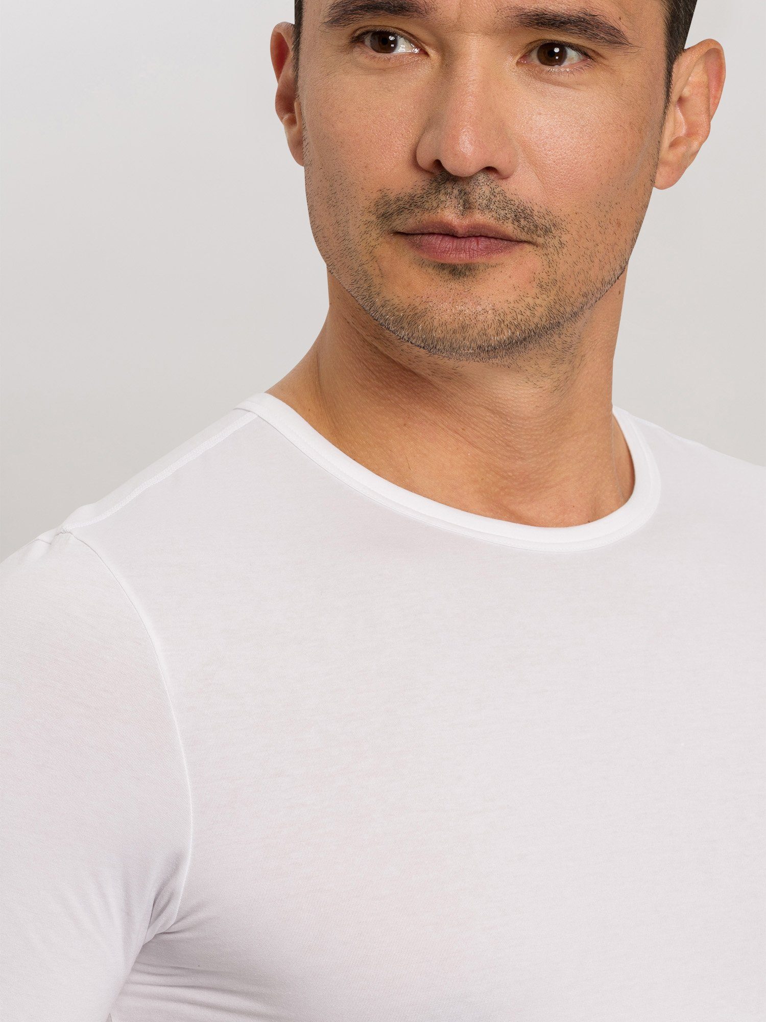 Essentials (2-tlg) mélange white Cotton / coal T-Shirt Hanro