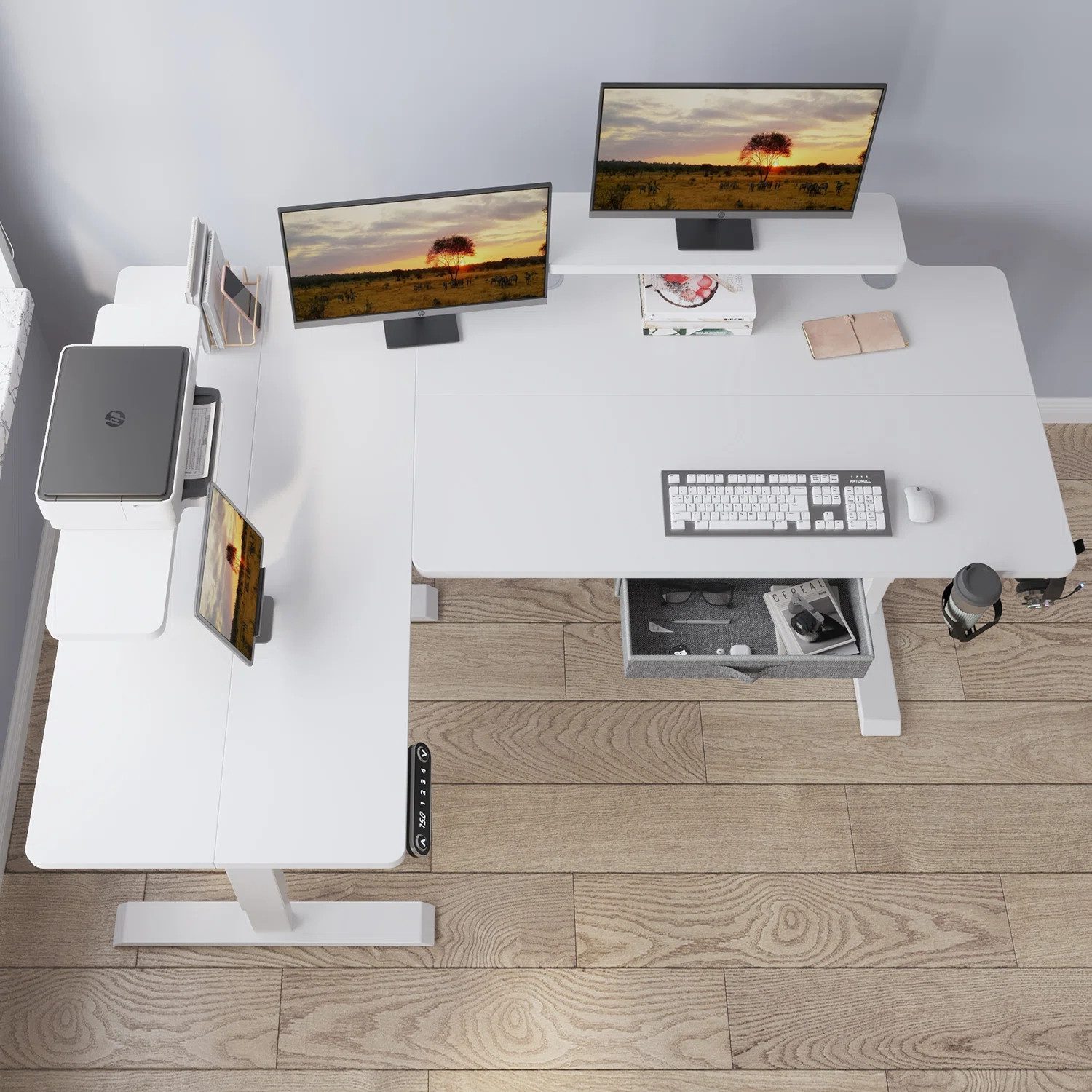 IvyIvy Gamingtisch L-förmiger höhenverstellbarer schreibtisch elektrisch 160x91cm (1-St)