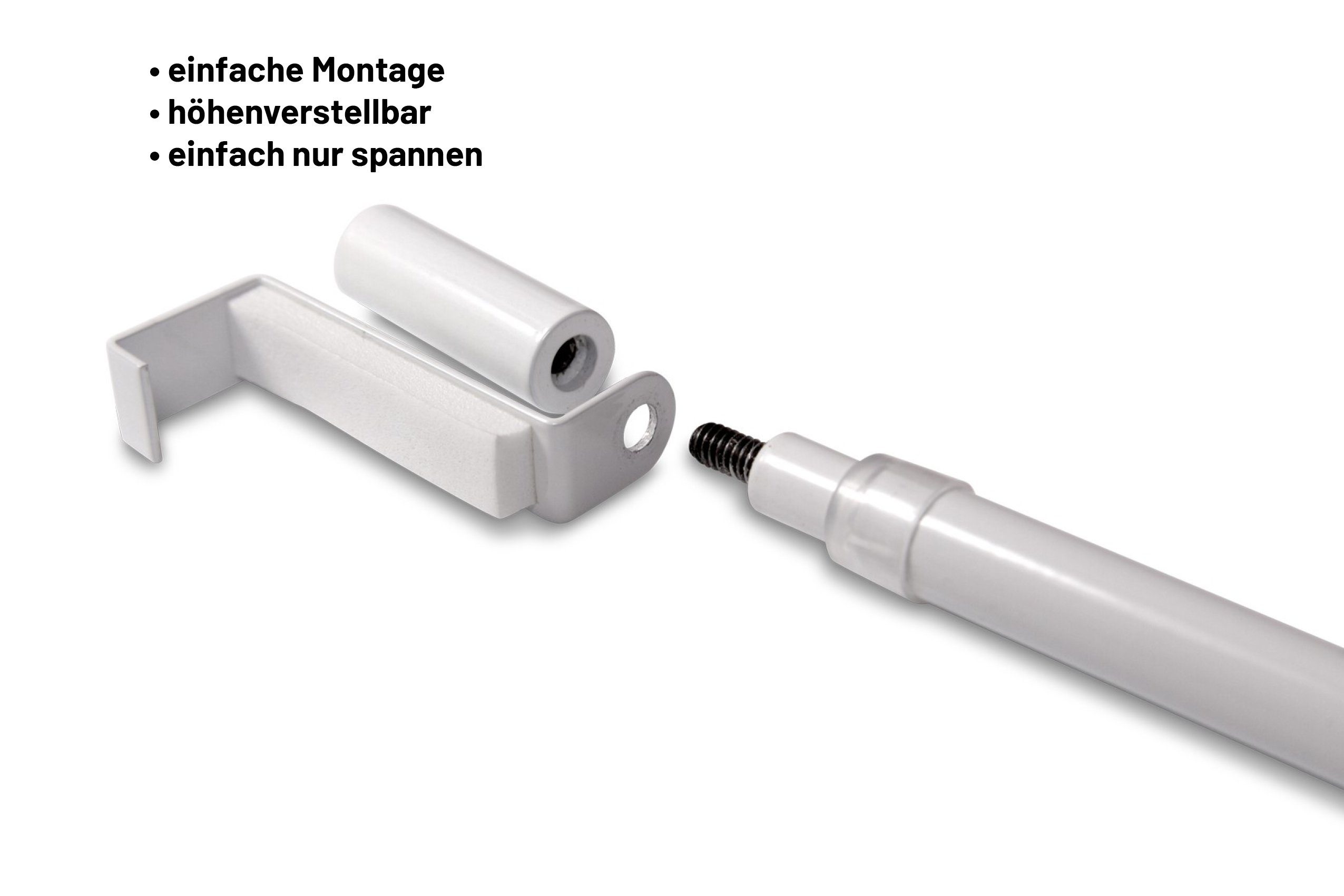 Deco-Raum Spannvitrage Gardinenstange für Fenster Spannstange auf den Fensterflügel