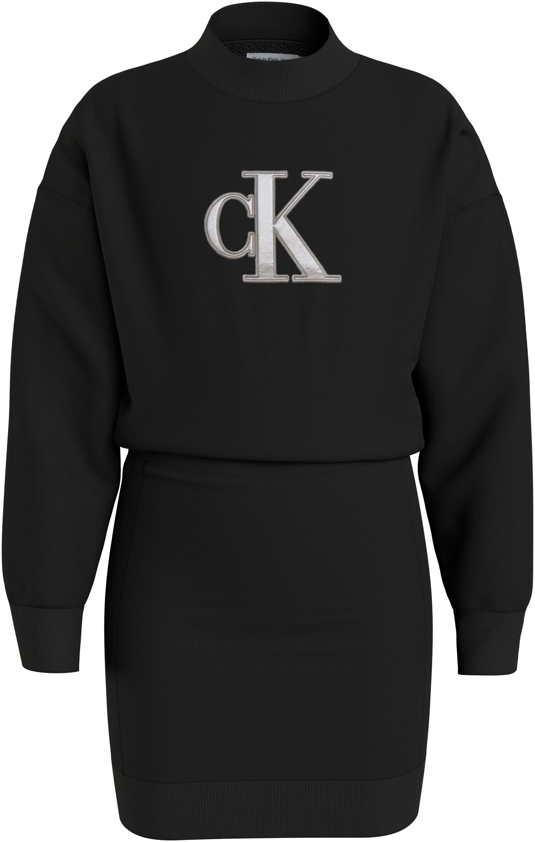 Calvin Klein Jeans MONOGRAM HWK METALLIC DRESS Logoschriftzug Blusenkleid mit