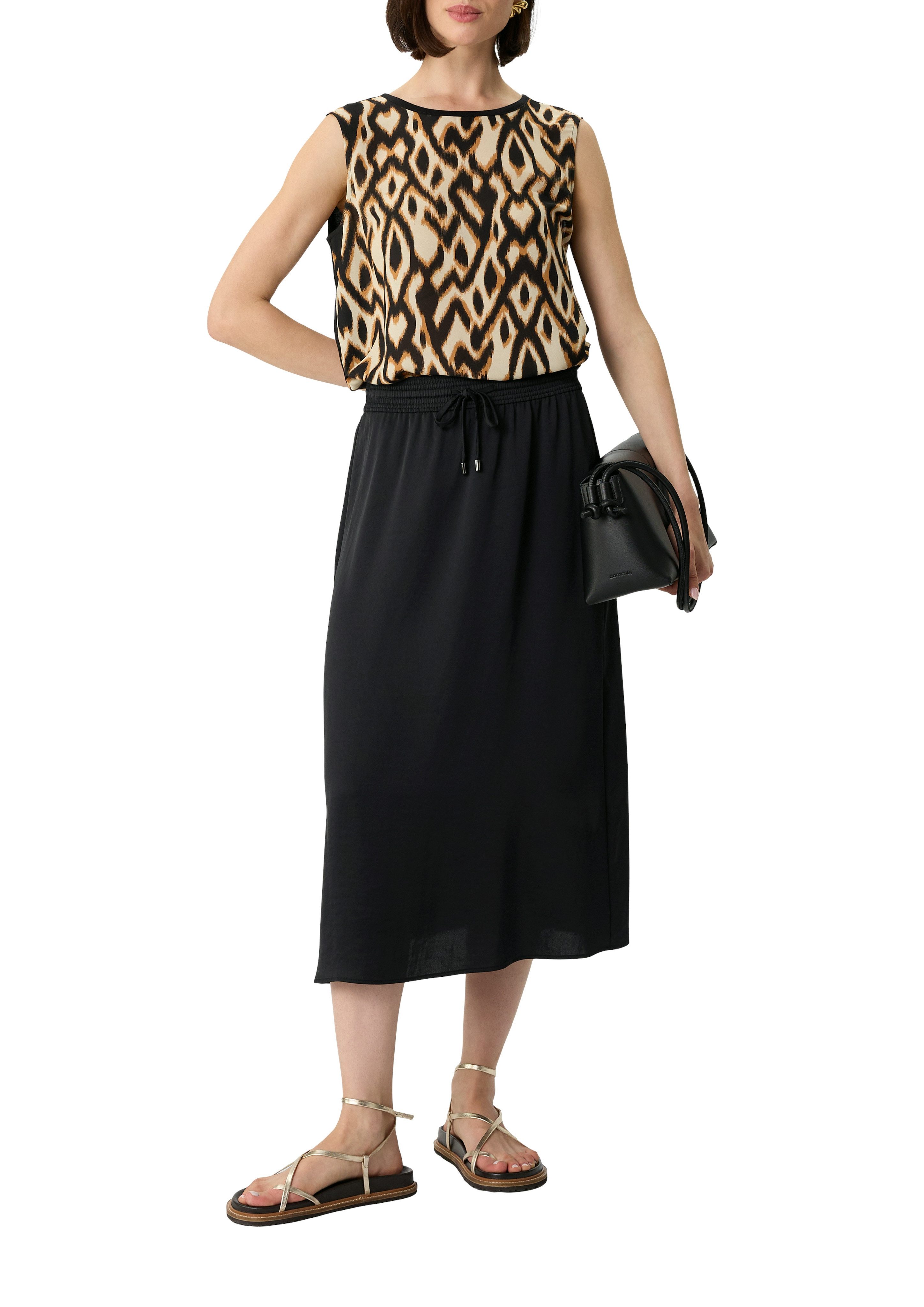 comma A-Linien-Rock mit elatstischem Bund und Kordelzug günstig online kaufen