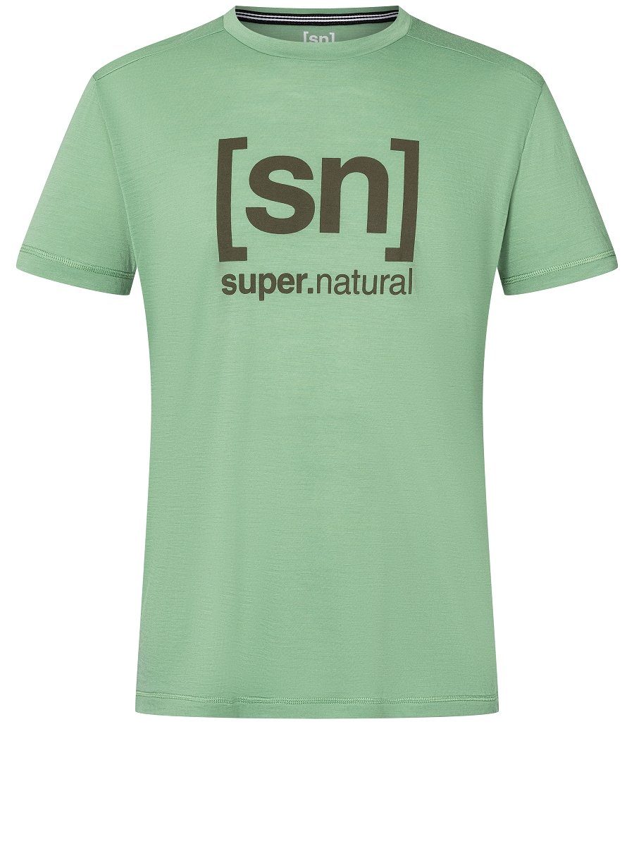 SUPER.NATURAL T-Shirt Merino T-Shirt M Frost/Stone Merino-Materialmix Grey TEE Loden LOGO feinster