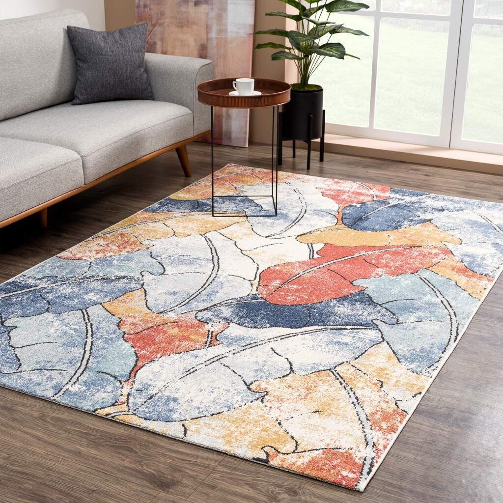 Teppich Mista 2553, Carpet City, rechteckig, Höhe: 9 mm, Kurzflor, Floral, Multicolor, Weich