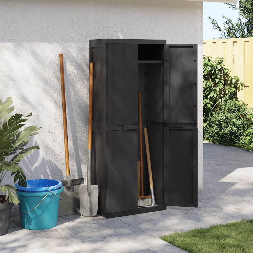vidaXL Garten-Geräteschrank Gartenschrank Schwarz 65x37x165 cm günstig online kaufen