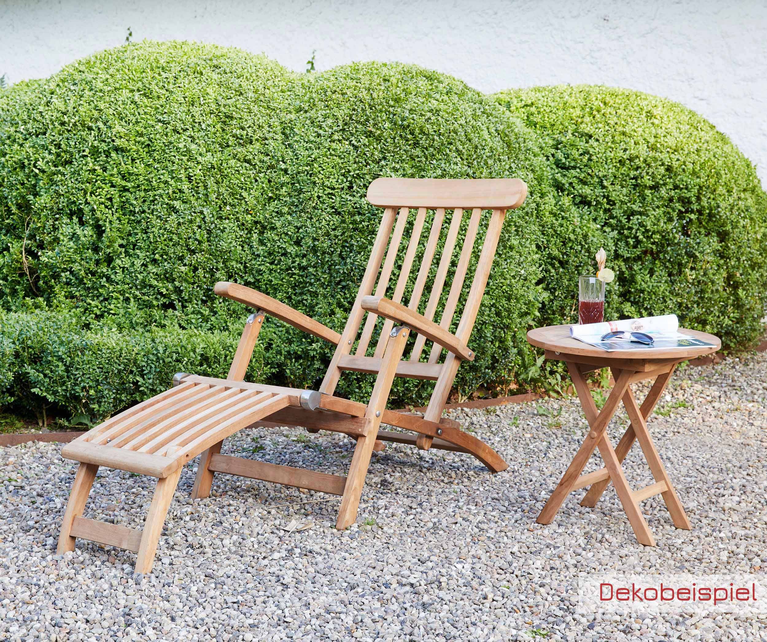 LC Garden Gartentisch Riva Teak Klapptisch rund ?50x50cm