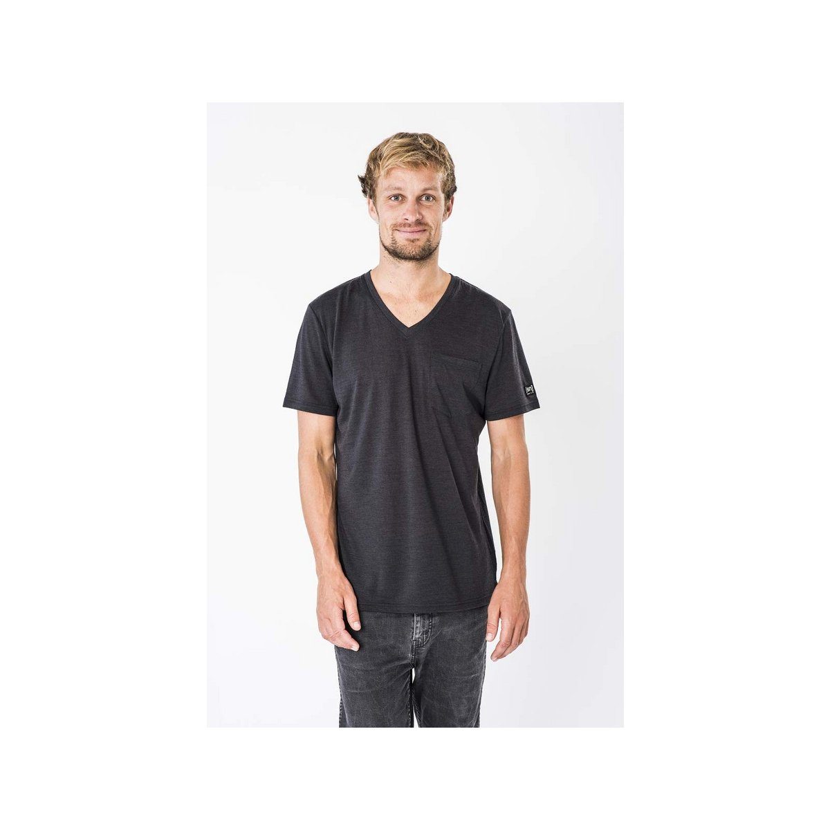 SUPER.NATURAL T-Shirt schwarz (1-tlg) JET regular MELANGE BLACK