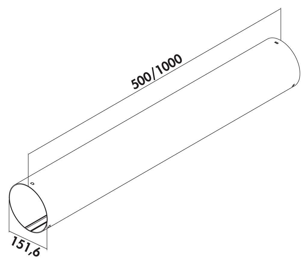150 Dunstabzugshaube Rundrohr PRIME COMPAIR Naber flow® P-RRO 1000 mm, Montagezubehör 4051023